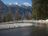 Snow-Covered Mountains in the Swiss Alps