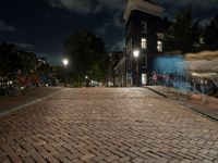 Amsterdam at Night: City Road with Beautiful Architecture