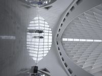 the roof of a building with multiple windows is white in color and has metal rods