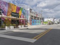 a colorful, empty street in the small town of miami island, floquin