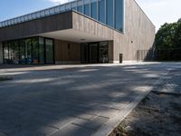 the building is built like a garage in the middle of the road while only one is visible, there is no parking area