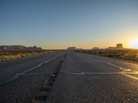 Arizona Landscape: Straight Road at Sunrise