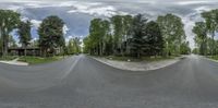 three identical images show how a street has been built into a circular mirror image by the time is right