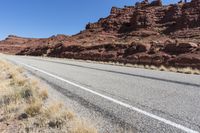 Asphalt Highway through Utah Mountain Landforms