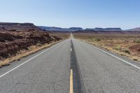 Asphalt Highways in Utah: Straight Down the Road