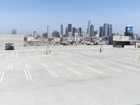 this is a picture of an empty car park in the city of los angeles, california