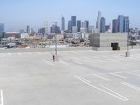 this is a picture of an empty car park in the city of los angeles, california