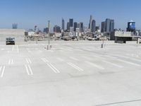 this is a picture of an empty car park in the city of los angeles, california