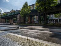 Asphalt Road and Classic Architecture in Berlin