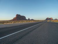 Asphalt Road at Dawn in Monument Valley, Arizona