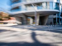 the building is designed like an open area in the city for walking and riding around