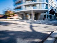 the building is designed like an open area in the city for walking and riding around