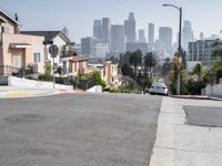 Asphalt Road in Los Angeles Suburban Area