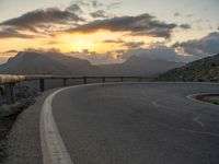 Asphalt Road in Majorca, Spain at Dawn