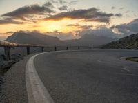 Asphalt Road in Majorca, Spain at Dawn