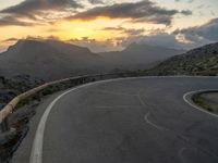 Asphalt Road in Majorca, Spain at Dawn