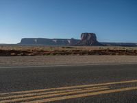 Asphalt Road in Monument Valley, Utah at Dawn