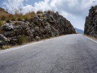 Asphalt Road in the Mountain Landscape of Spain