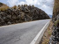 Asphalt Road in the Mountain Landscape of Spain