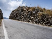 Asphalt Road in the Mountain Landscape of Spain