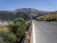 Asphalt Road in a Mountain Pass in Mallorca, Spain