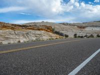 Asphalt Road in Nature: Utah's Cloudy Day