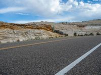 Asphalt Road in Nature: Utah's Cloudy Day