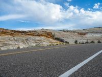 Asphalt Road in Nature: Utah's Cloudy Day