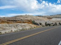 Asphalt Road in Nature: Utah's Cloudy Day