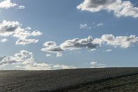 a lone jet flies over a large empty field of dry grass on a cloudy day