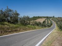 Asphalt Road in Tuscany, Europe