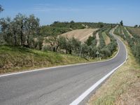 Asphalt Road in Tuscany, Europe