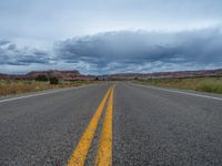 Asphalt Road in Utah, USA: Canyon Landscape Views