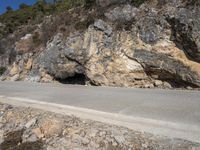 Asphalt Road in Yunnan, China with Rock Formation 001