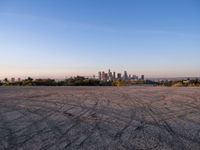 Asphalt Surface Under Clear Los Angeles Sky