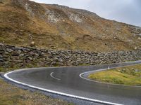 Austria Highland Asphalt Road and Dramatic Landscape