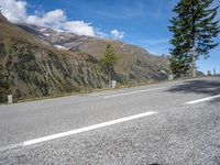 Austria Highland Landscape with Asphalt Road