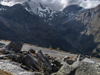 Austria Landscape: Asphalt Road and Majestic Mountains