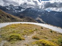 Austria Landscape with Curving Road through Mountains