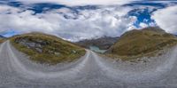 the road is empty at all times of day, but is still visible on this panoramic image