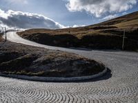 Austrian Highland Landscape with Road and Mountains