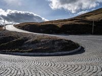 Austrian Highland Landscape with Road and Mountains