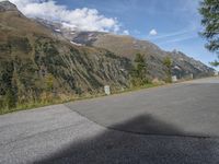 the asphalt on the mountain is empty and very quiet by itself, and the roadway has been partially closed