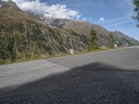 the asphalt on the mountain is empty and very quiet by itself, and the roadway has been partially closed