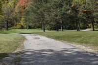 Autumn Landscape in Canada, Ontario: A Dirt Road View