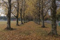 Autumn Landscape with Trees and Incidental People