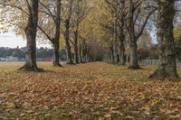 Autumn Landscape with Trees and Incidental People