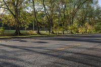 Autumn Road in a Residential Area of Ontario, Canada