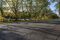 Autumn Road in a Residential Area of Ontario, Canada