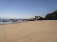 Azure Ocean Water under a Clear Sky in Portugal